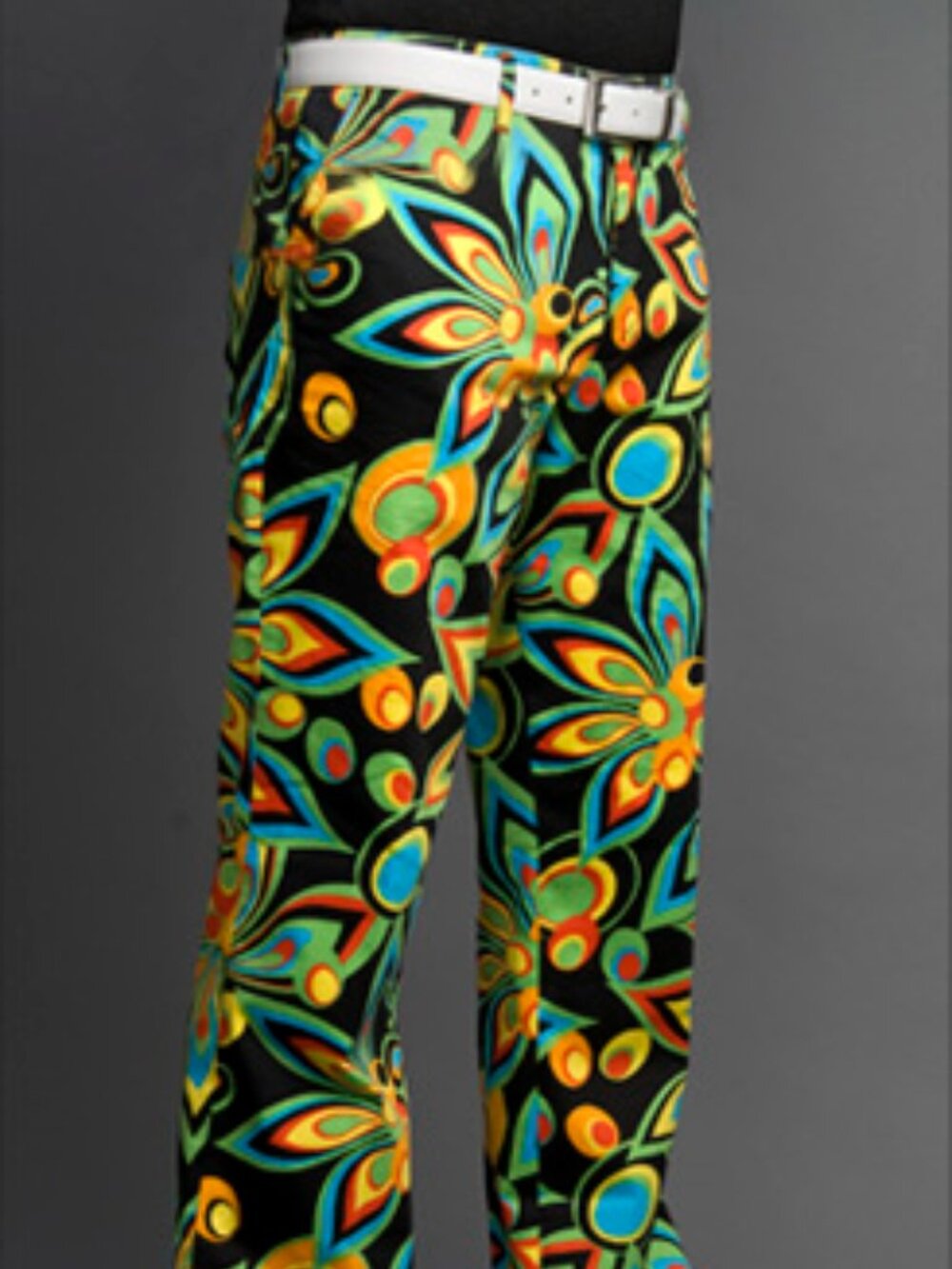 Loudmouth Men's 34W 34L Golf Pants Birdie Pant - Shagadelic Black Cotton